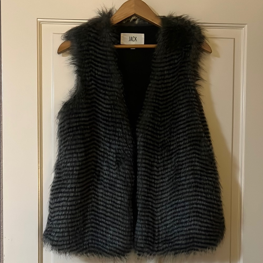 Jack Black and Gray Faux Fur Vest